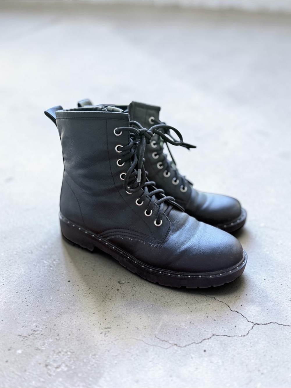 Portland Boot Company Queen Combat Boots in Black 10